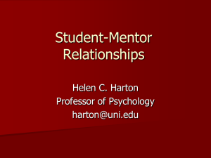 Student-Mentor Relationships Helen C. Harton Professor of Psychology