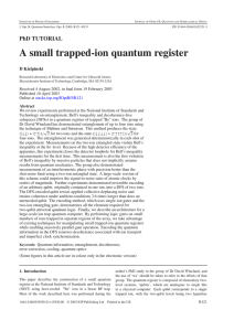 A small trapped-ion quantum register PhD TUTORIAL D Kielpinski