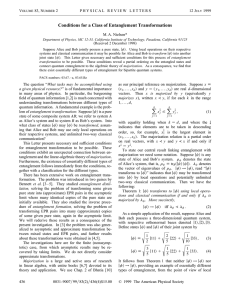 Conditions for a Class of Entanglement Transformations V 83, N 2