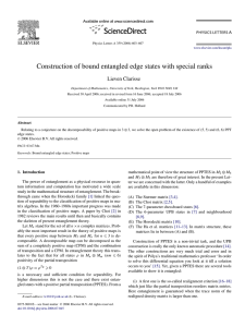 Construction of bound entangled edge states with special ranks Lieven Clarisse