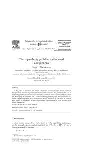 The separability problem and normal completions Hugo J. Woerdeman