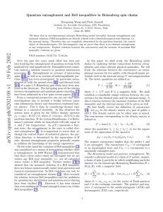 Quantum entanglement and Bell inequalities in Heisenberg spin chains
