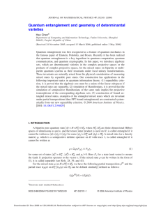 Quantum entanglement and geometry of determinantal varieties Hao Chen