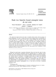 Rank two bipartite bound entangled states do not exist Pawel Horodecki