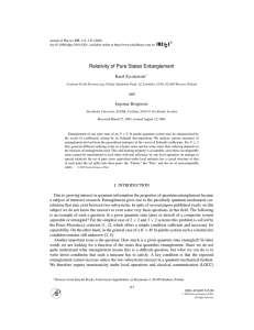 Relativity of Pure States Entanglement Karol ˙ Zyczkowski and