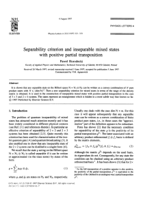 Separability  criterion  and  inseparable  mixed  states with  positive  partial  transposition Pawei  Horodecki