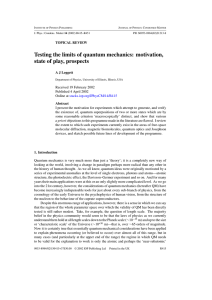 Testing the limits of quantum mechanics: motivation, state of play, prospects