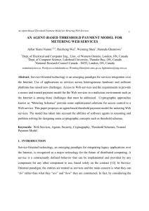 AN AGENT-BASED THRESHOLD PAYMENT MODEL FOR METERING WEB SERVICES