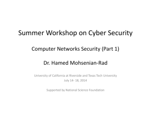Summer Workshop on Cyber Security Computer Networks Security (Part 1)