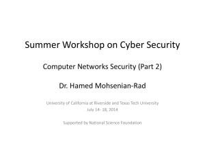 Summer Workshop on Cyber Security Computer Networks Security (Part 2)