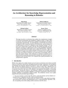 An Architecture for Knowledge Representation and Reasoning in Robotics