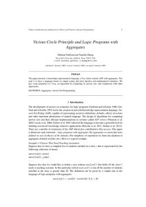 Vicious Circle Principle and Logic Programs with Aggregates 1