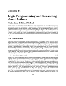 Logic Programming and Reasoning about Actions Chapter 14 [Chitta Baral &amp; Michael Gelfond]