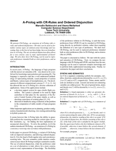 A-Prolog with CR-Rules and Ordered Disjunction