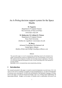 An A-Prolog decision support system for the Space Shuttle
