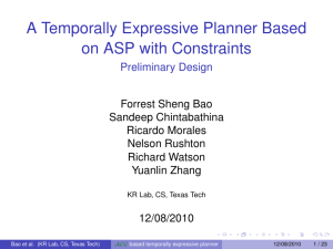 A Temporally Expressive Planner Based on ASP with Constraints