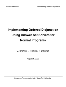 Implementing Ordered Disjunction Using Answer Set Solvers for Normal Programs