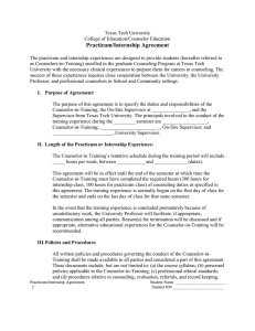 Practicum/Internship Agreement