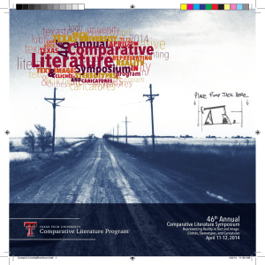 46 Annual Comparative Literature Symposium April 11-12, 2014