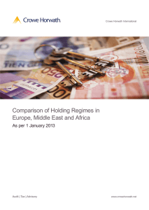 Comparison of Holding Regimes in Europe, Middle East and Africa