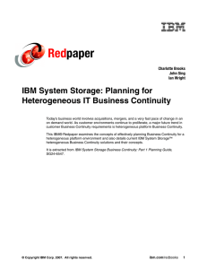 Red paper IBM System Storage: Planning for Heterogeneous IT Business Continuity