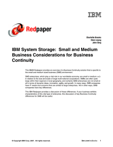 Red paper IBM System Storage:  Small and Medium Business Considerations for Business