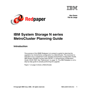 Red paper IBM System Storage N series MetroCluster Planning Guide