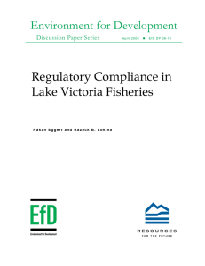 Environment for Development Regulatory Compliance in Lake Victoria Fisheries