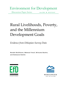 Environment for Development Rural Livelihoods, Poverty, and the Millennium Development Goals