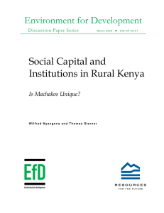 Environment for Development Social Capital and Institutions in Rural Kenya