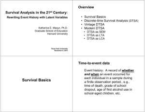 Overview Survival Analysis in the 21 Century: Time-to-event data