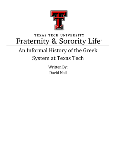 An Informal History of the Greek System at Texas Tech Written By: