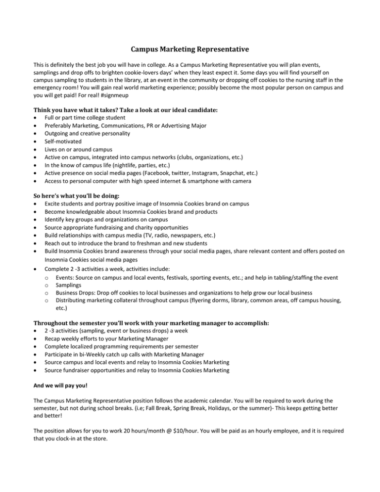 Campus Marketing Representative