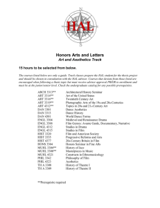 Honors Arts and Letters Art and Aesthetics Track