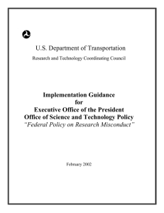 U.S. Department of Transportation Implementation Guidance for