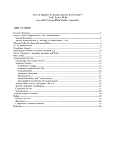 2011-12 Report of the Faculty Athletics Representative Lisa K. Jepsen, Ph.D.