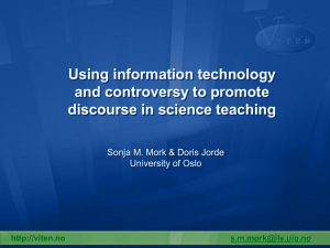Using information technology and controversy to promote discourse in science teaching
