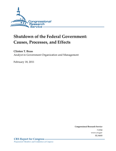 Shutdown of the Federal Government: Causes, Processes, and Effects Clinton T. Brass