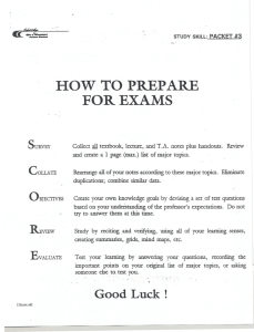 FOR EXAMS HOW TO PREP ARE