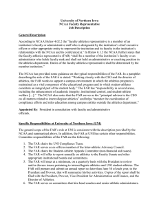University of Northern Iowa NCAA Faculty Representative Job Description General Description