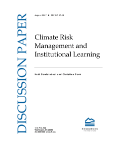 DISCUSSION PAPER Climate Risk Management and