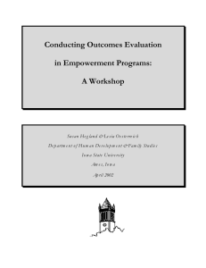 Conducting Outcomes Evaluation in Empowerment Programs: A Workshop