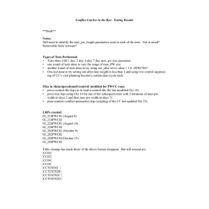 Conﬂict Catcher in the Rye:  Testing Results **Draft** Notes: