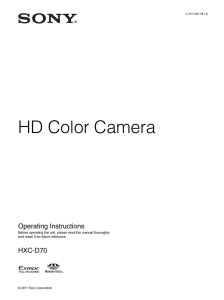 HD Color Camera Operating Instructions HXC-D70