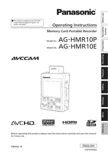 AG-HMR10P AG-HMR10E Operating Instructions