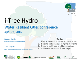 i-Tree	Hydro  Water	Resilient	Ci3es	conference April	22,	2016