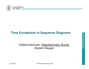 Time Exceptions in Sequence Diagrams Oddleif Halvorsen, Ragnhild Kobro Runde, Øystein Haugen