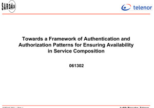 Towards a Framework of Authentication and Authorization Patterns for Ensuring Availability