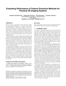 Evaluating Performance of Feature Extraction Methods for Practical 3D Imaging Systems