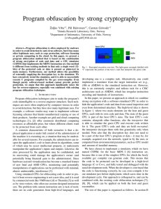 Program obfuscation by strong cryptography ˇ Zeljko Vrba , P˚al Halvorsen